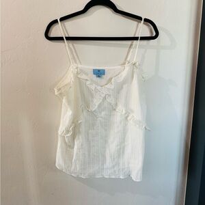 White Ruffled Spaghetti Strap Top